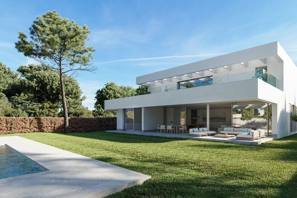 Moderne Neubau-Villa mit Pool und Meerblick in Sol de Mallorca