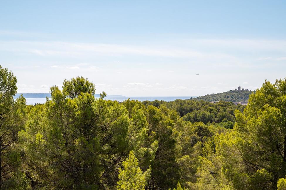 Stilvolles Penthouse am Golfplatz mit Gemeinschaftspool und Meerblick bei Son Vida