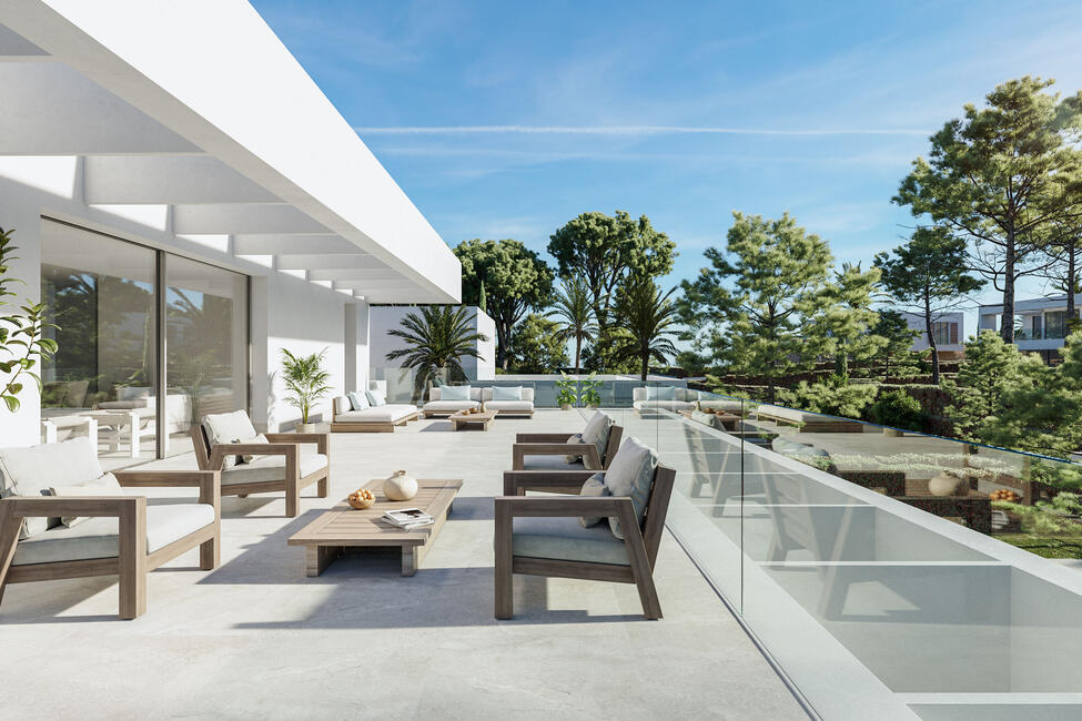 Moderne Neubau-Villa mit Pool und Meerblick in Sol de Mallorca